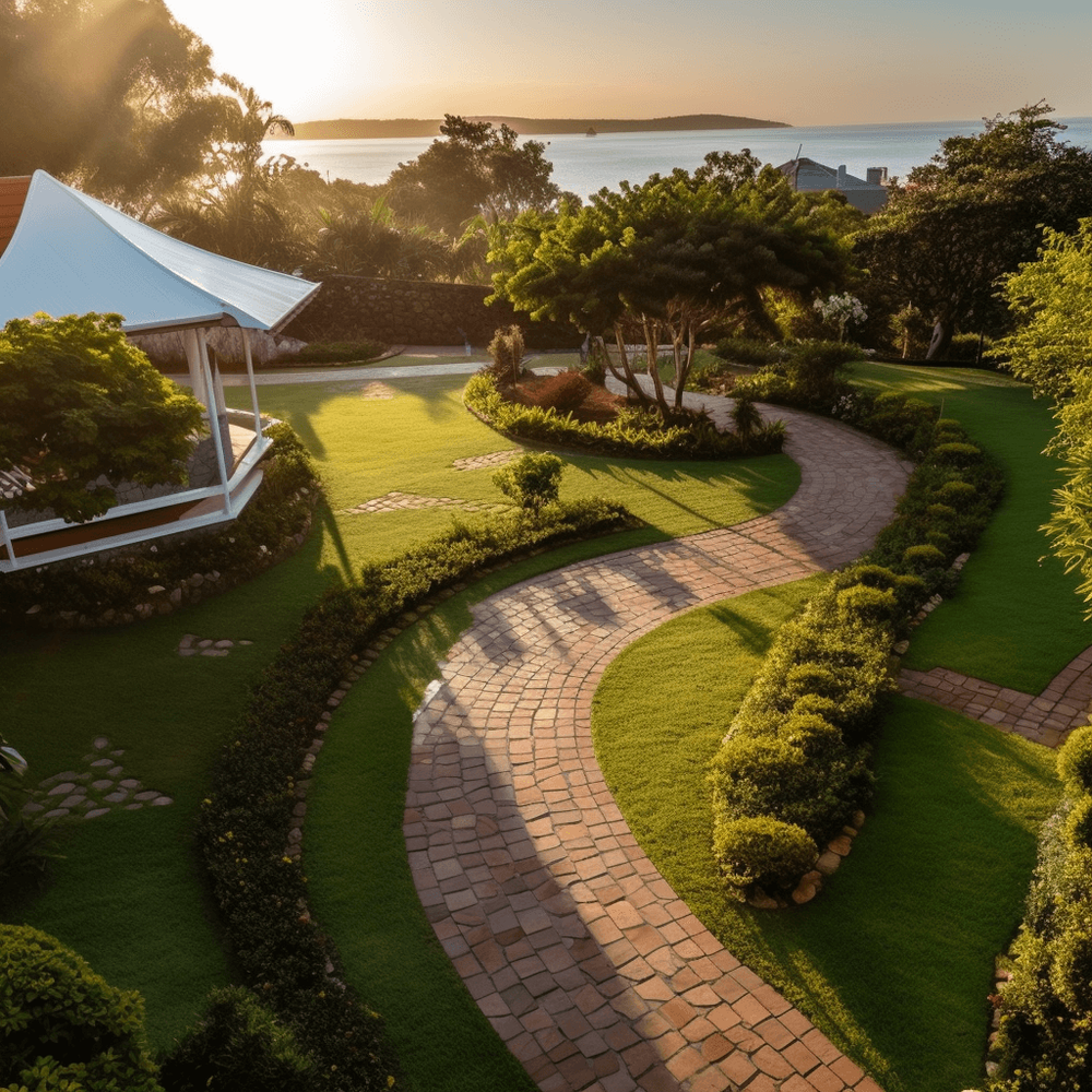 installing pavers on grass